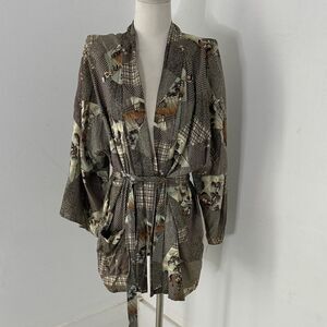 Vintage 40s/50s Cotton Asian Belted Robe Kimono